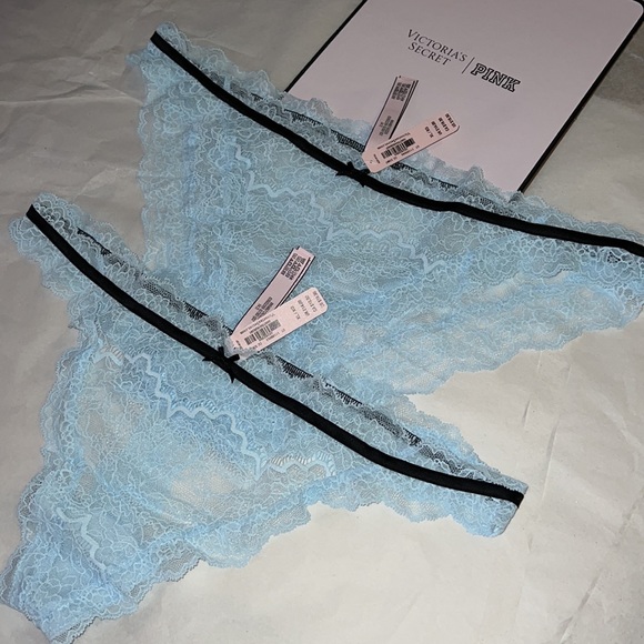 (XL) 2pcs Victoria's Secret Lace Trim THONG & CHEEKY Panties Dream Angels - Picture 13 of 14